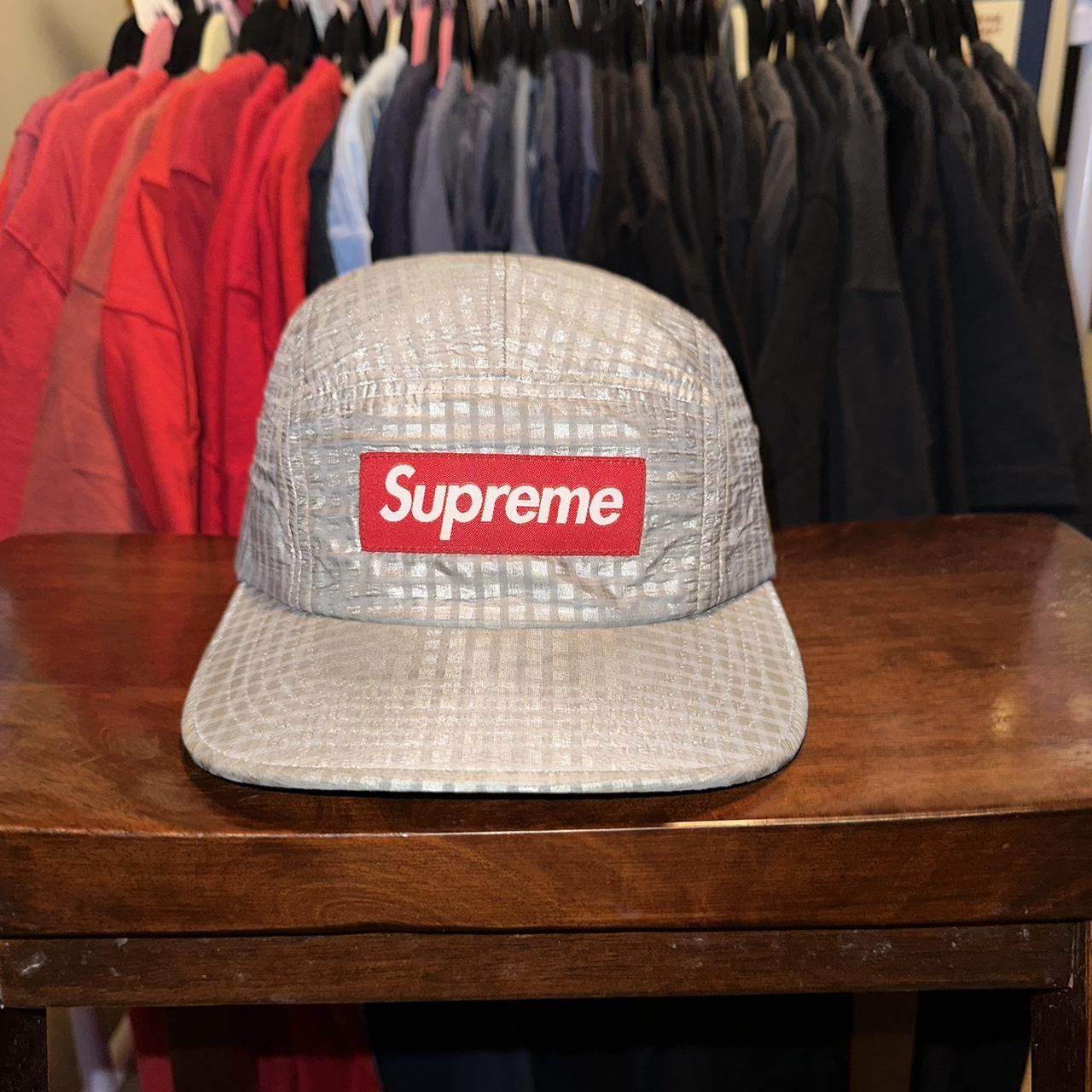 Supreme Red Checker Camp Cap