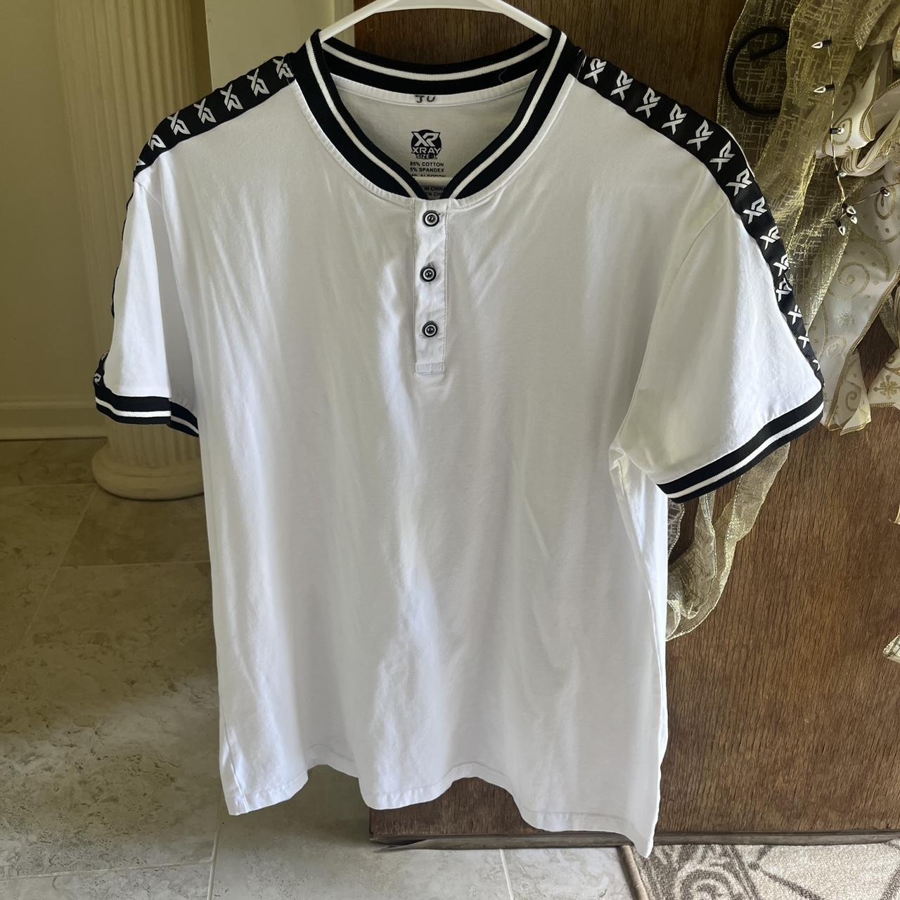XRAY Polo Shirt (Men's Large - White/Black)... - Depop