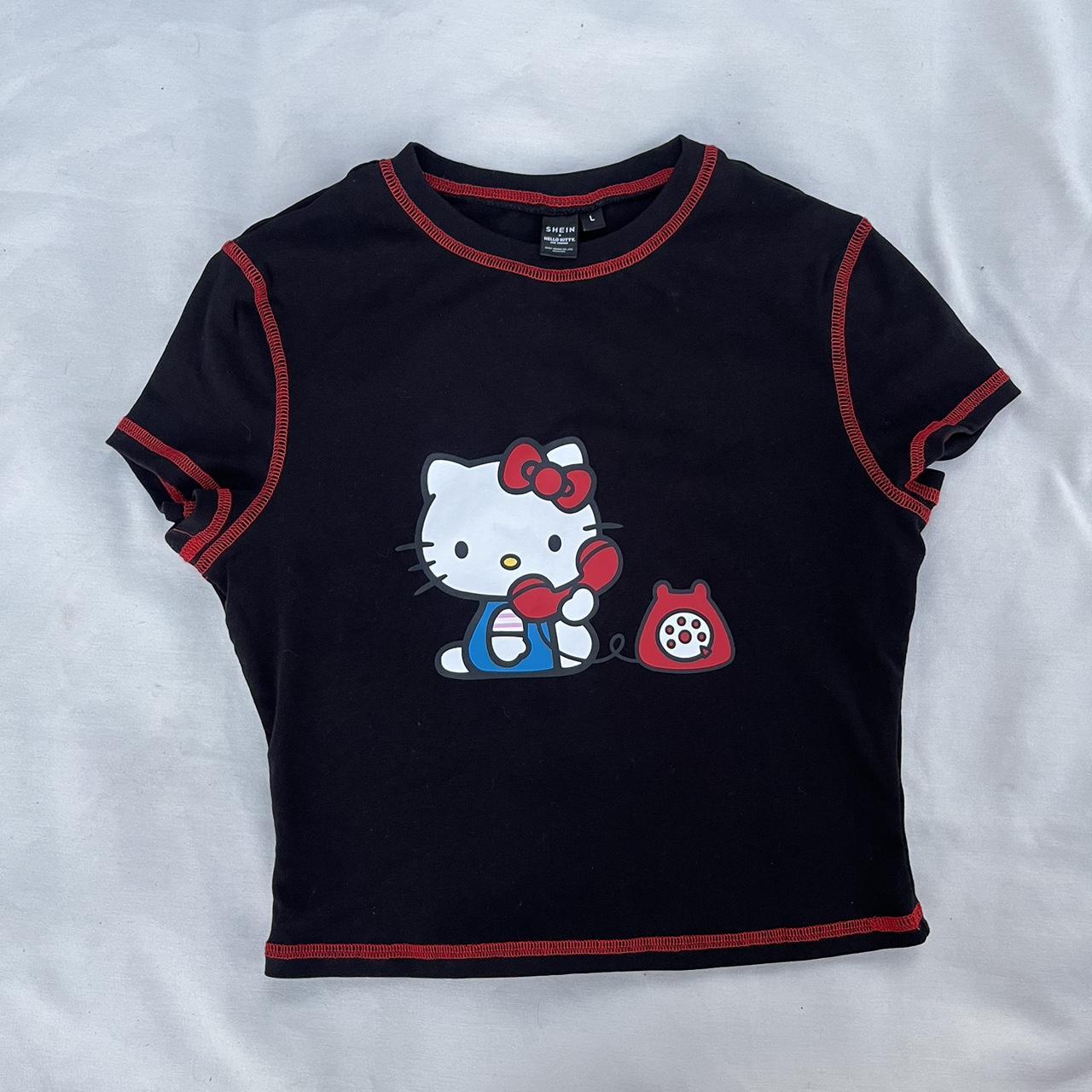 Hello kitty women’s black hello kitty y shirt Hello... - Depop