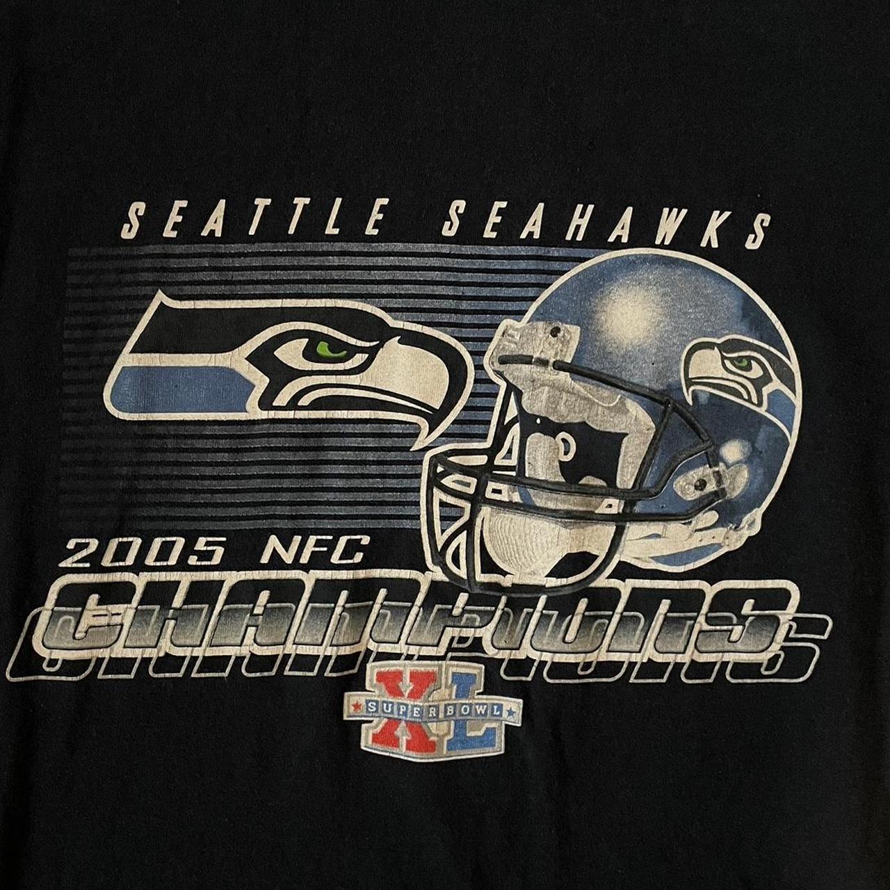 Vintage NFL Seattle Seahawks American Football T Shirt Navy 