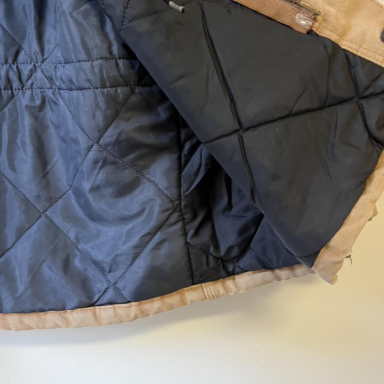 Vintage 1989 Carhartt jacket -Tan w/ dark brown... - Depop