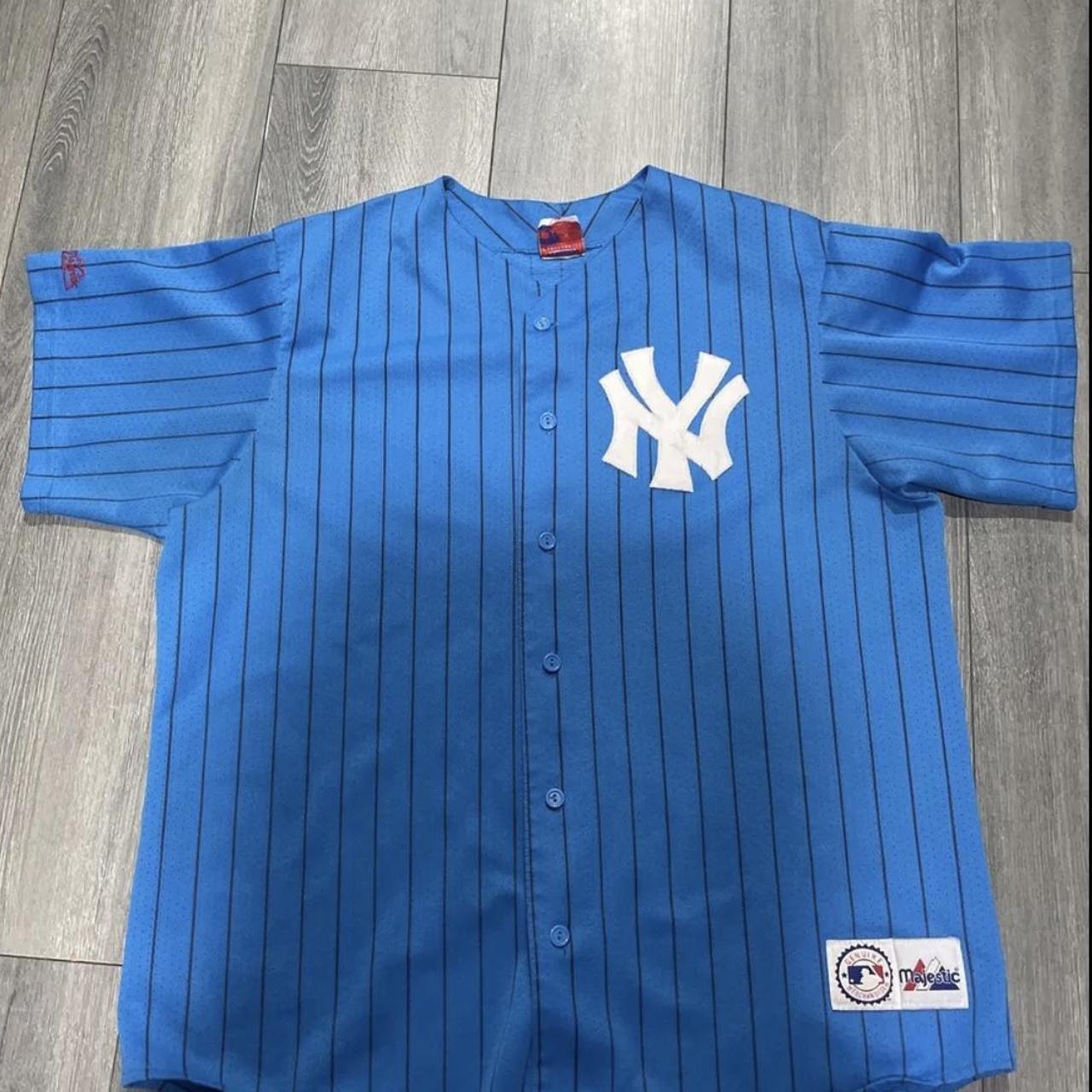 Majestic MLB New York Mets Youth Jersey Size XL Blue - Depop