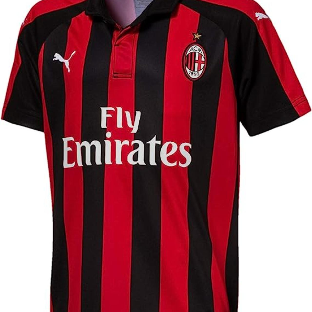 Official Ac Milan Fan Wear Embroidered Club Logo On - Depop