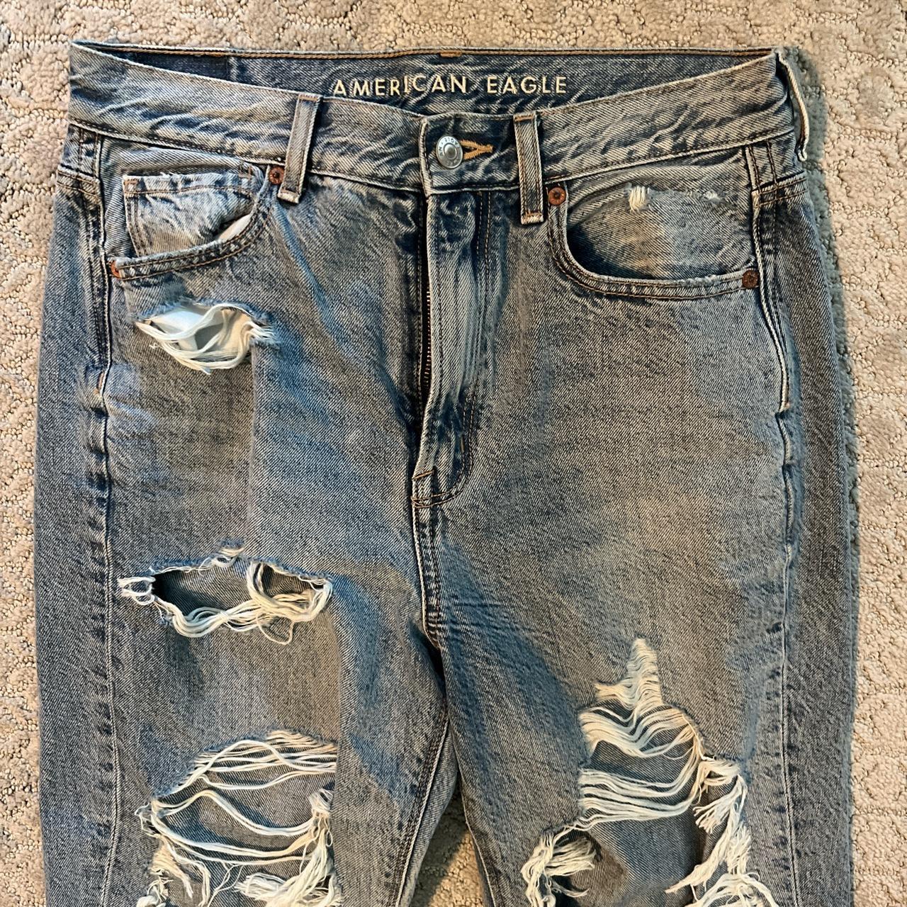 American eagle distressed jeans Worn 1x 6 SHORT Depop
