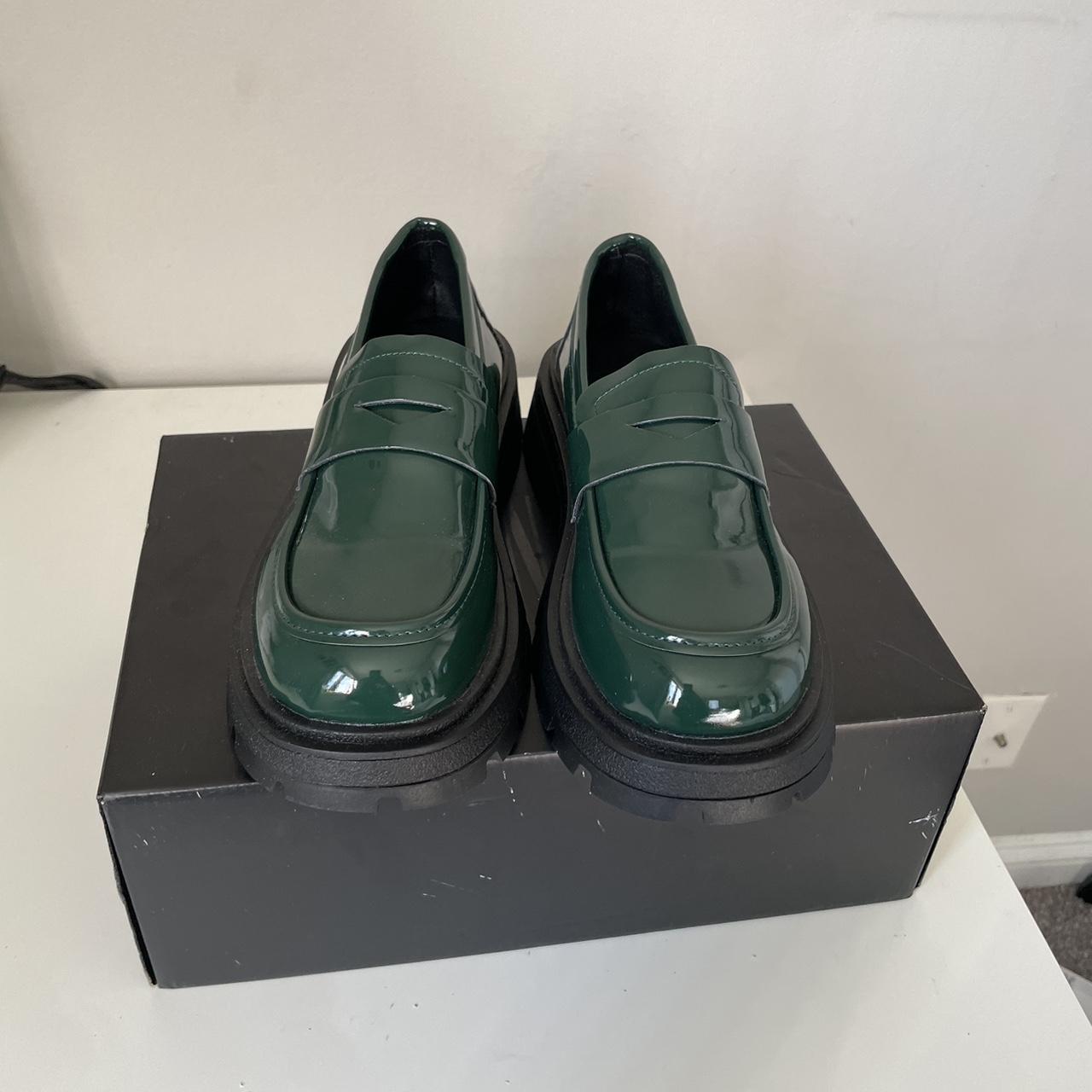 olive green loafers womens