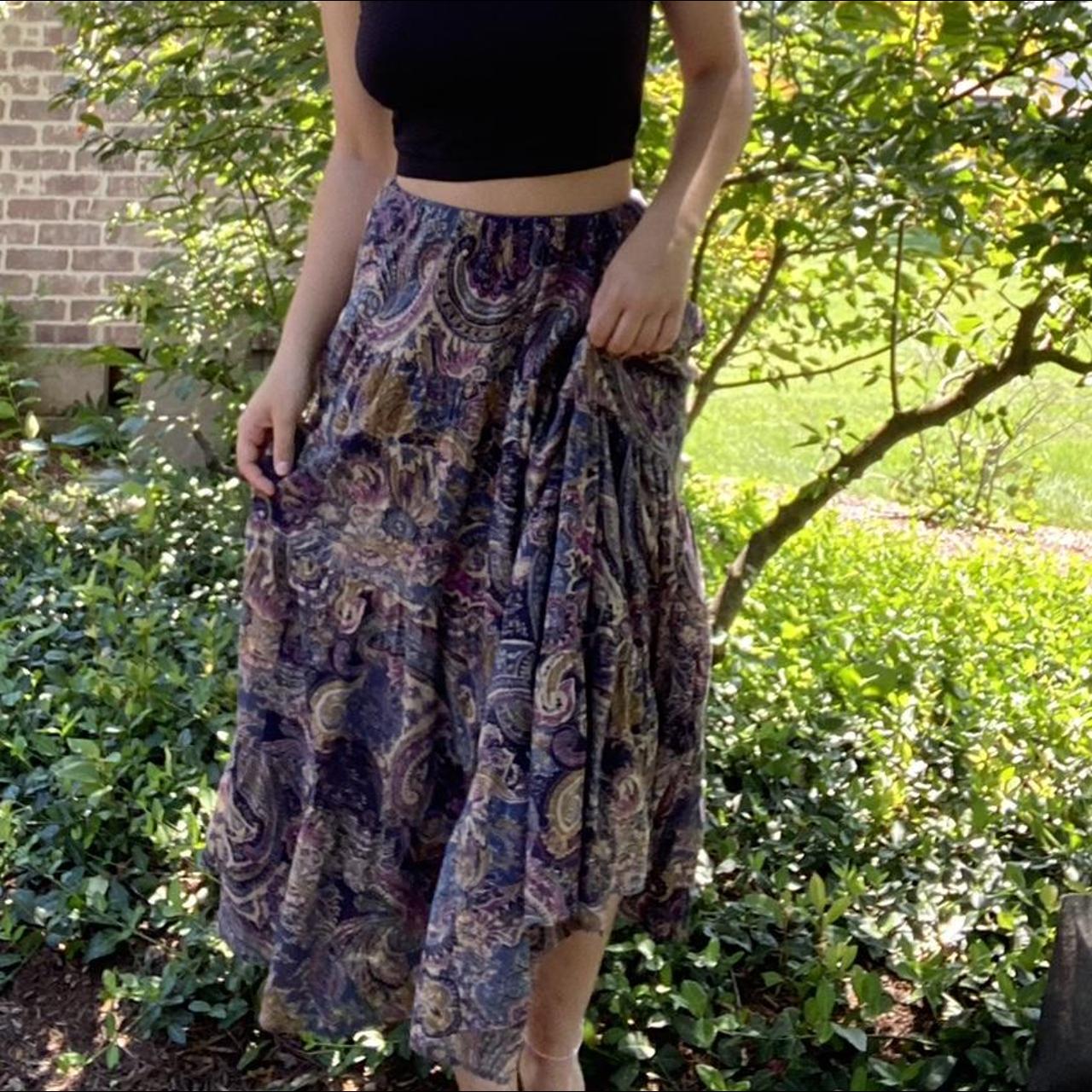 Multi-colored, lightweight cotton maxi skirt #skirt... - Depop