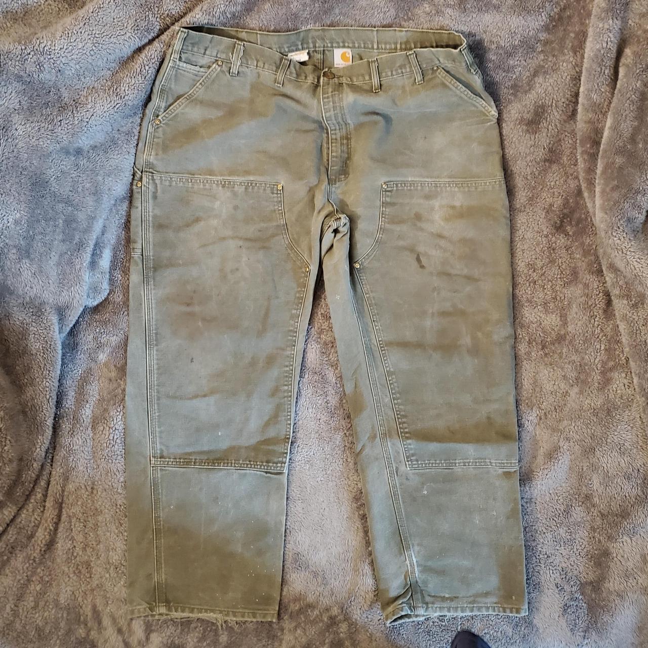 CARHARTT DOUBLE KNEE Jeans HELMETS TO HARDHATS MADE... Depop