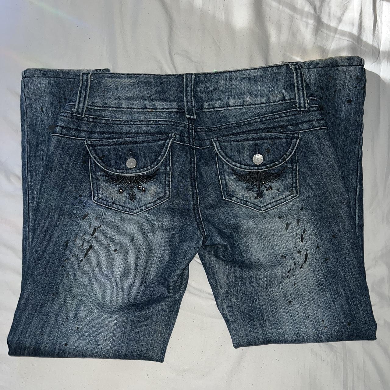 Vintage Y2k Bedazzled Lowrise Jeans Size 3 These... - Depop