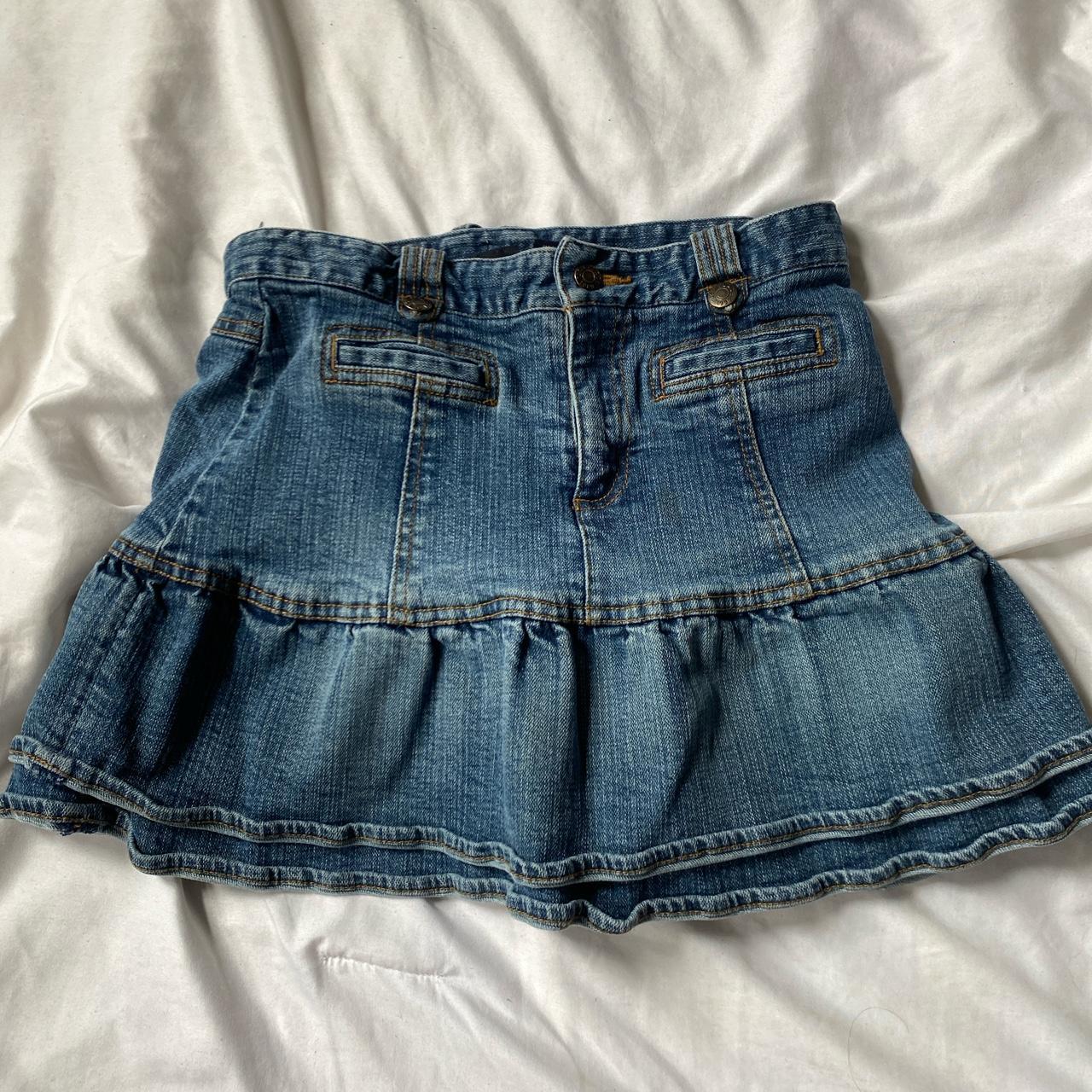 Denim Skirt (petite) *stretchy built in shorts fits... Depop