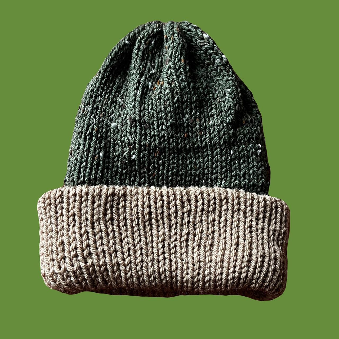 Green & Cheddar Reversible Knit/Fleece Beanie