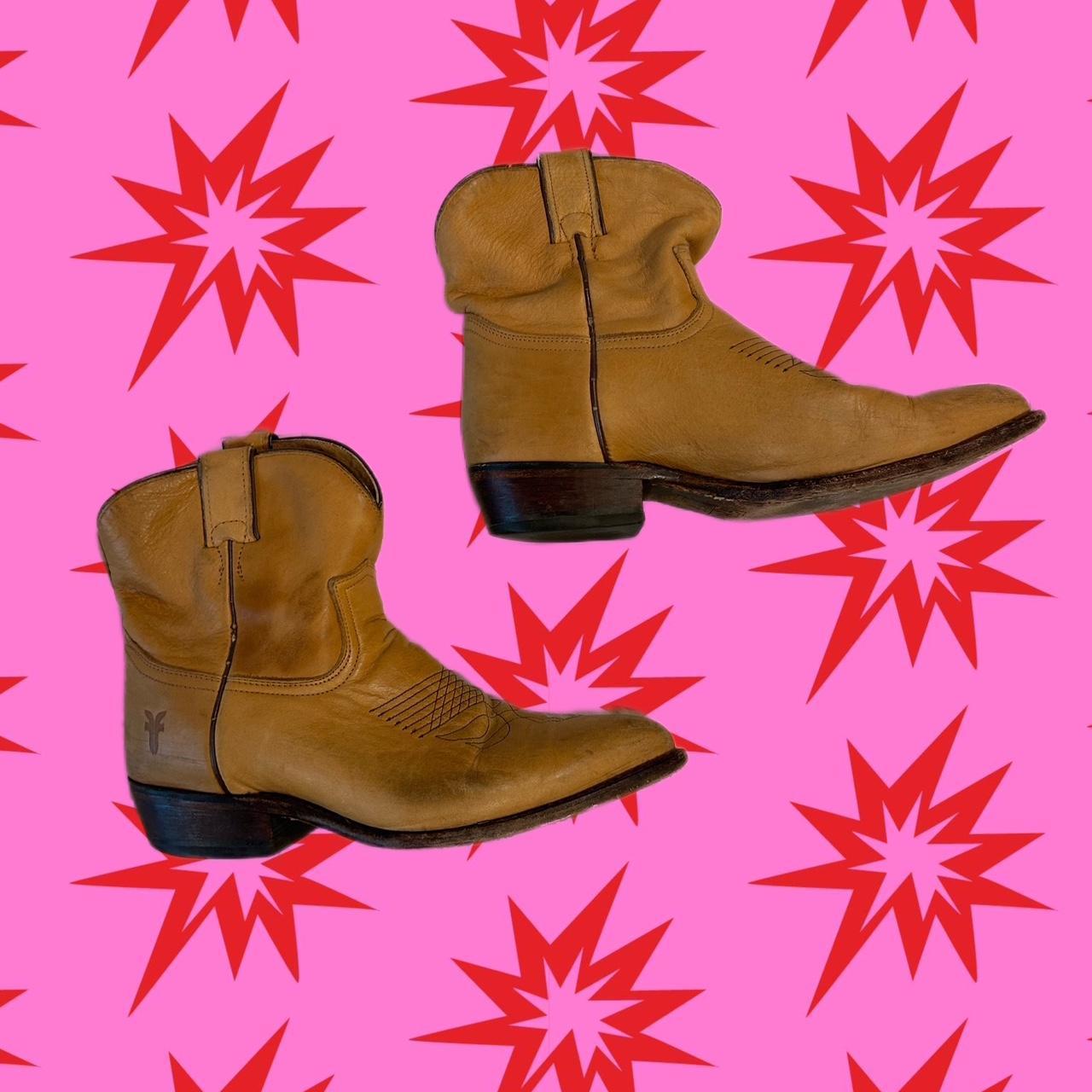 9.5 Women’s Frye Banana Leather ankle cowboy boots,... - Depop