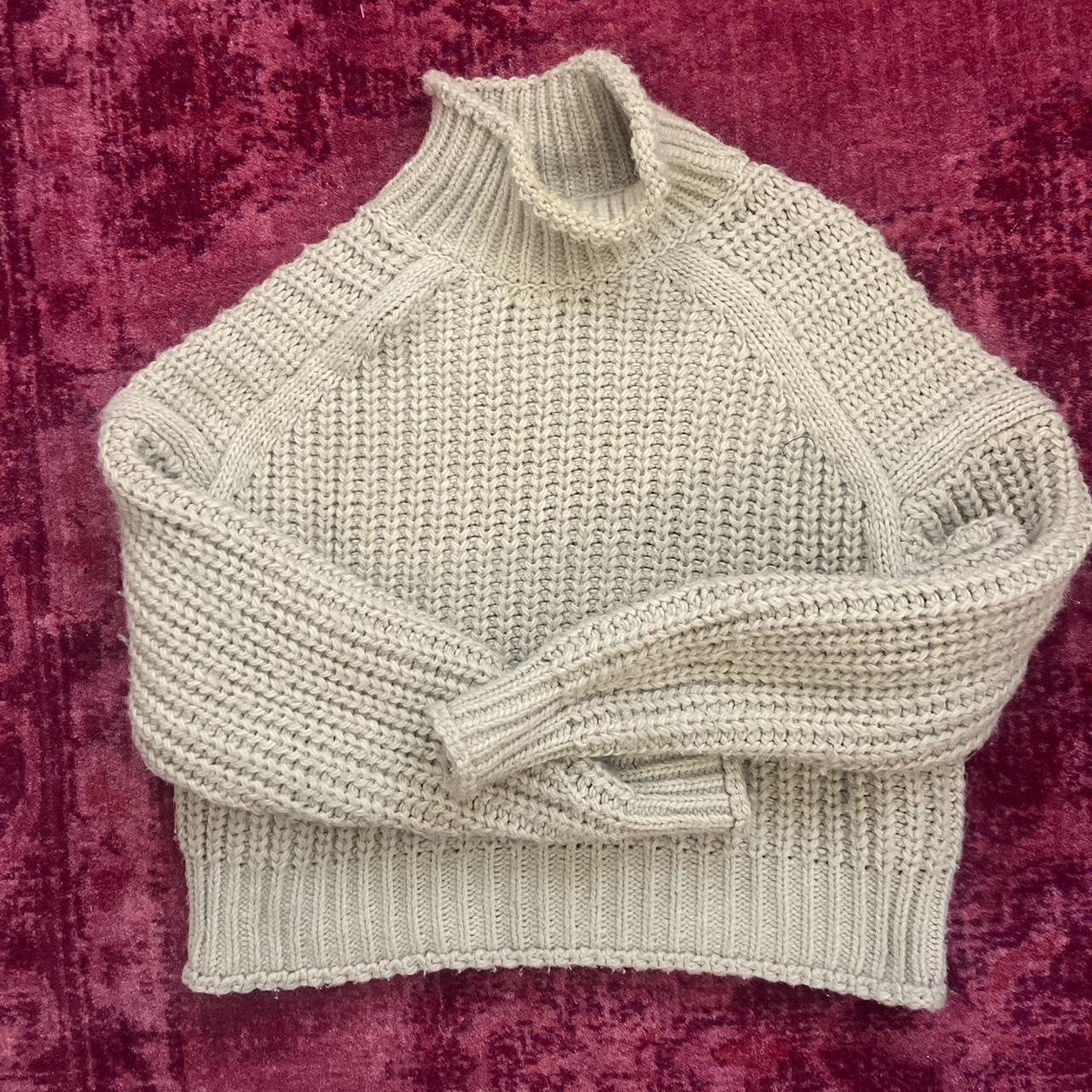 H M Chunky Knit Sweater Cream/Beige Depop