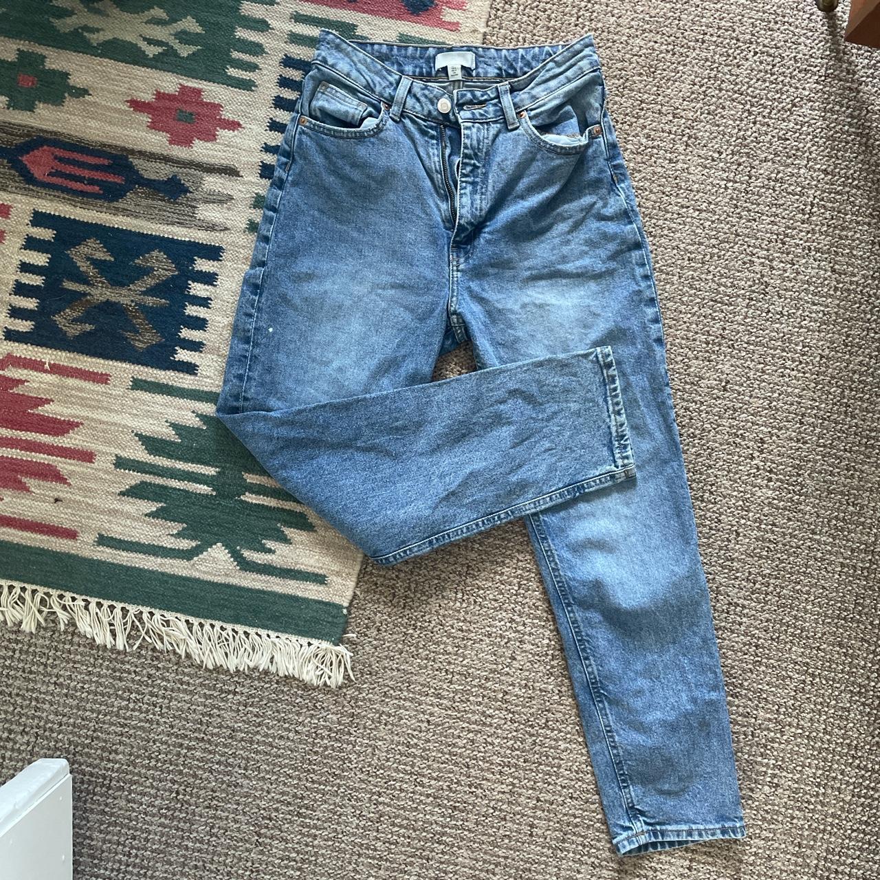Light blue faded jeans Small bleach stain on right... - Depop