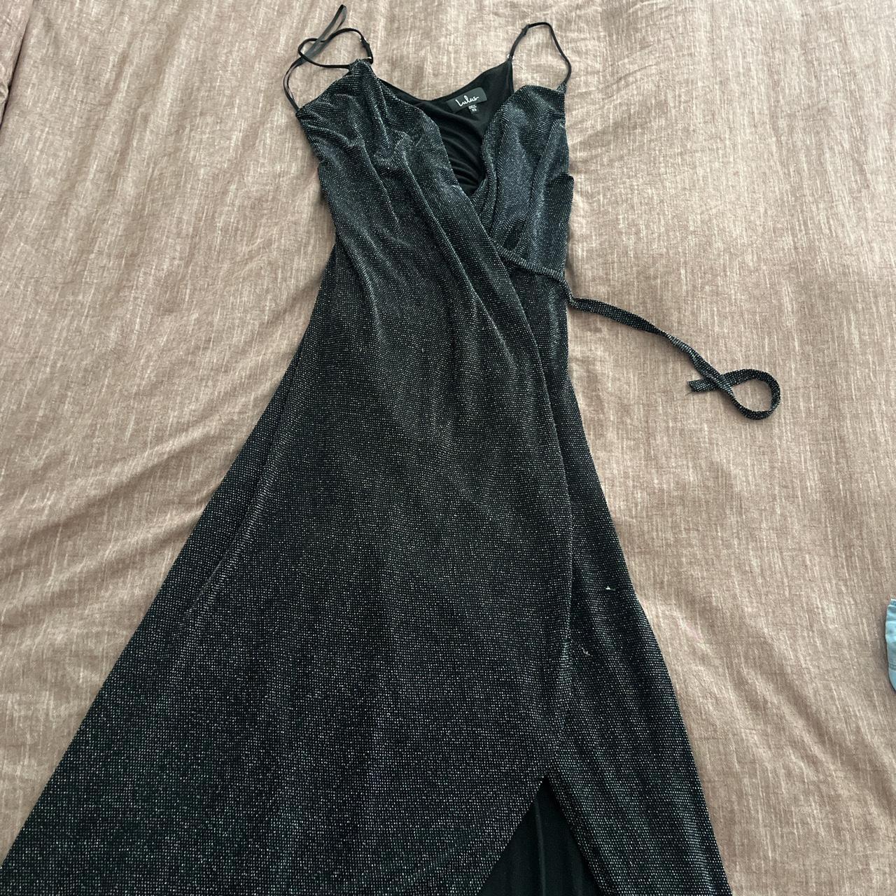 Celestial black and shop silver wrap maxi dress