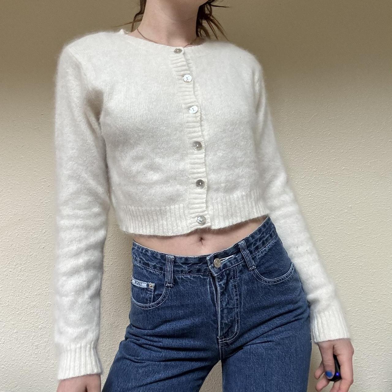 angora cropped cardigan