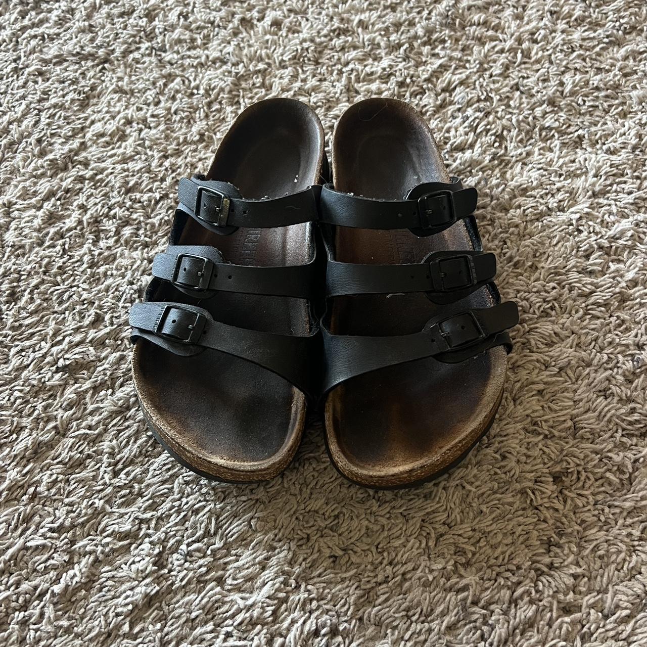 three strap black birkenstocks