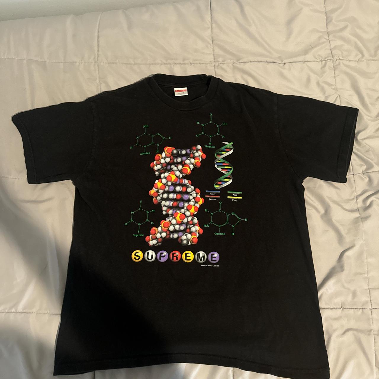 Medium black supreme dna tee 9 10 condition Price. Depop