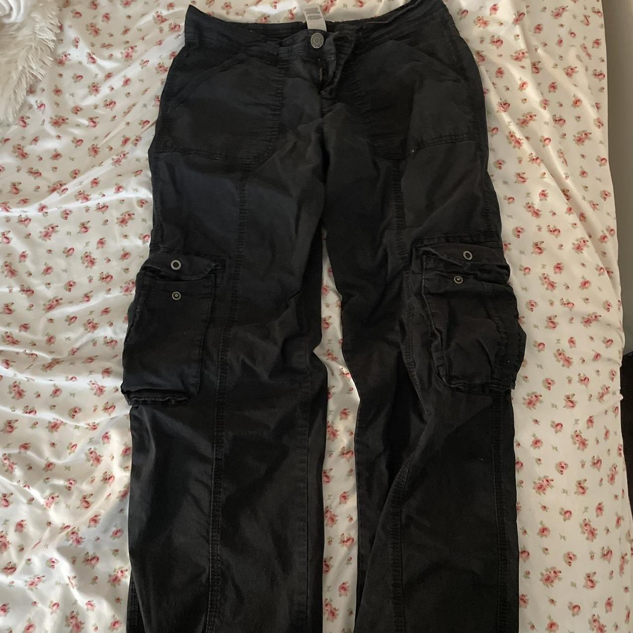 garage black cargo pants worn once for a party (... - Depop