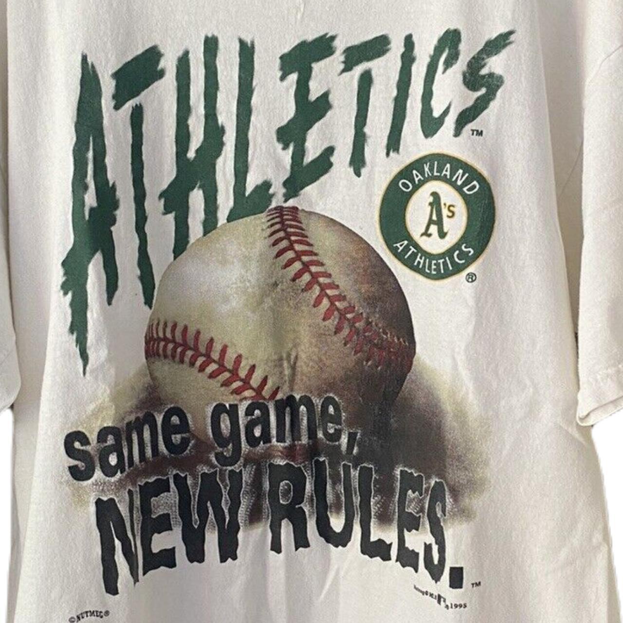 Baseball Tee in the design of the Oakland Athletic's - Depop