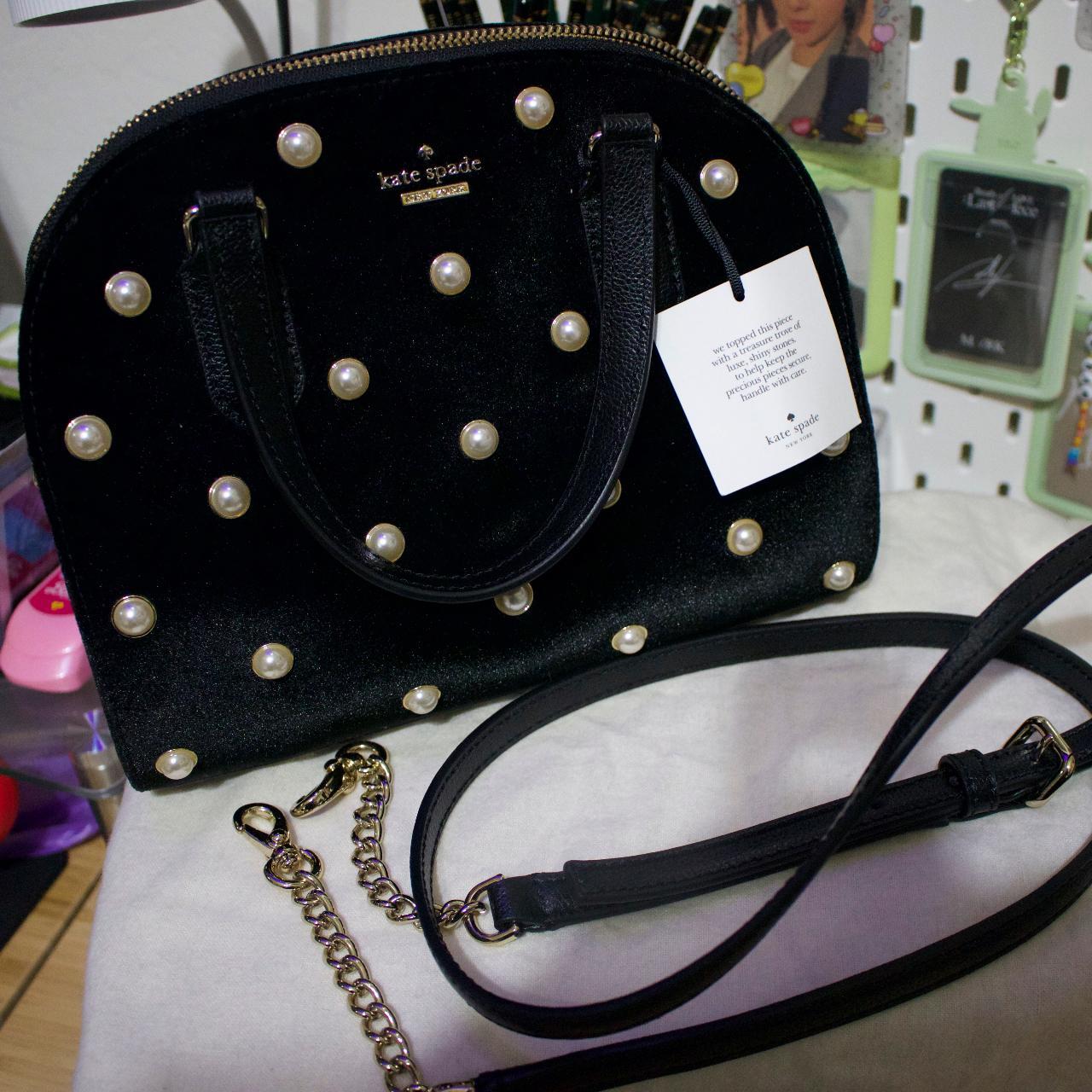 Kate Spade New York Green Black Polka Dot Shoulder Handbag Purse New With  Tags