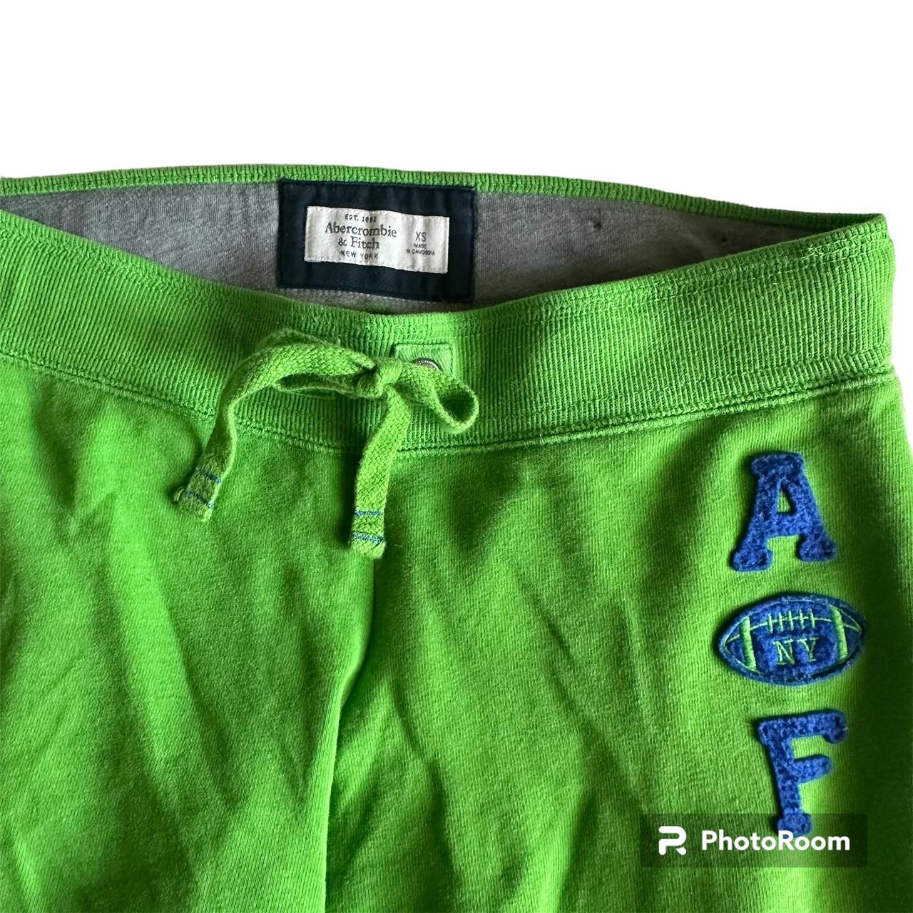 Lime green Abercrombie & Fitch sweatpants with draw... - Depop