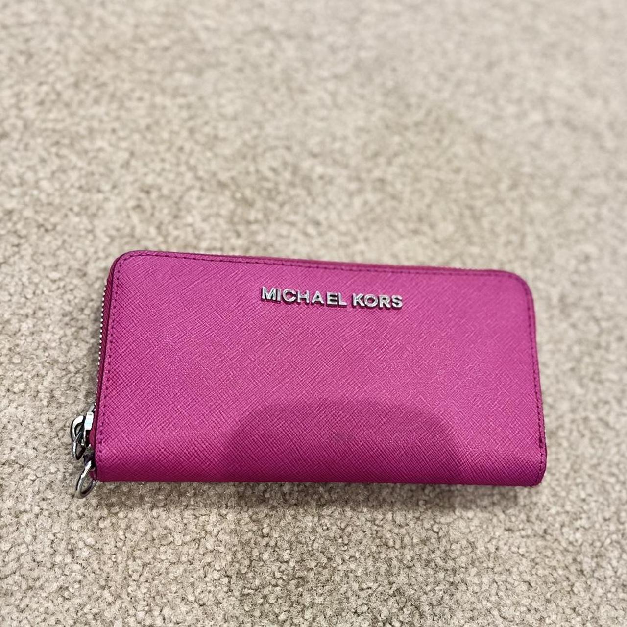Hot pink Michael Kors wallet. Has six card holder - Depop