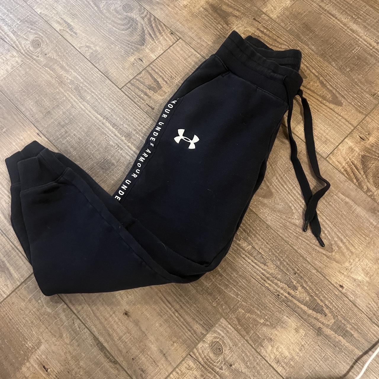 Basically new Black Under Armor Joggers Got them... - Depop