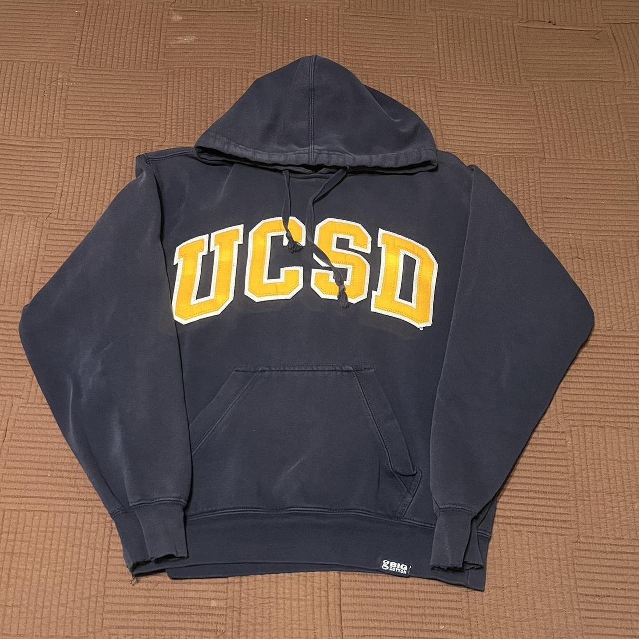 Navy And Yellow Lettering Ucsd Hoodie Size - Depop