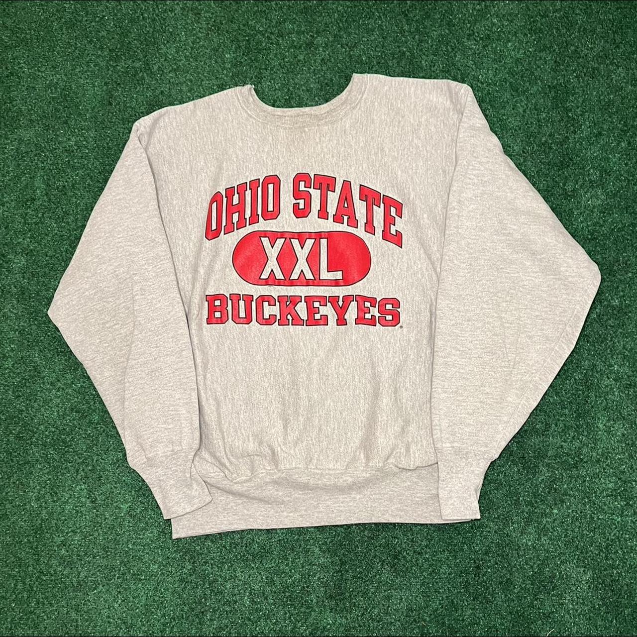 90s Champion Ohio State Buckeyes Reverse-Weave... - Depop