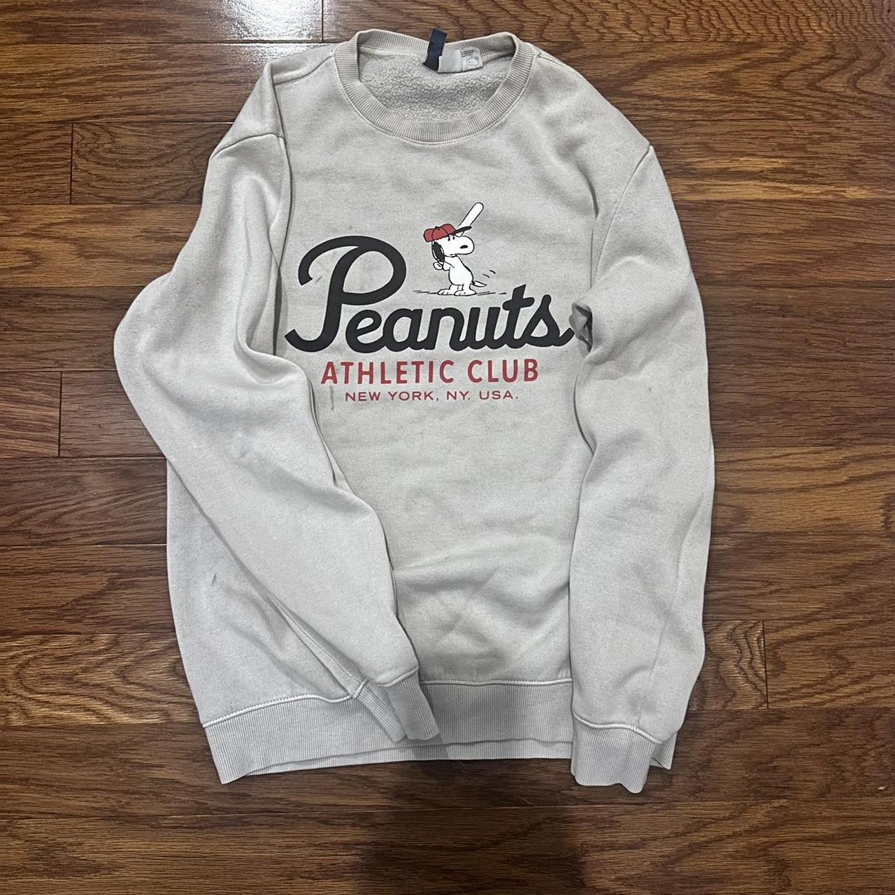 Peanuts Athletic Club grey and red sweatshirt Depop