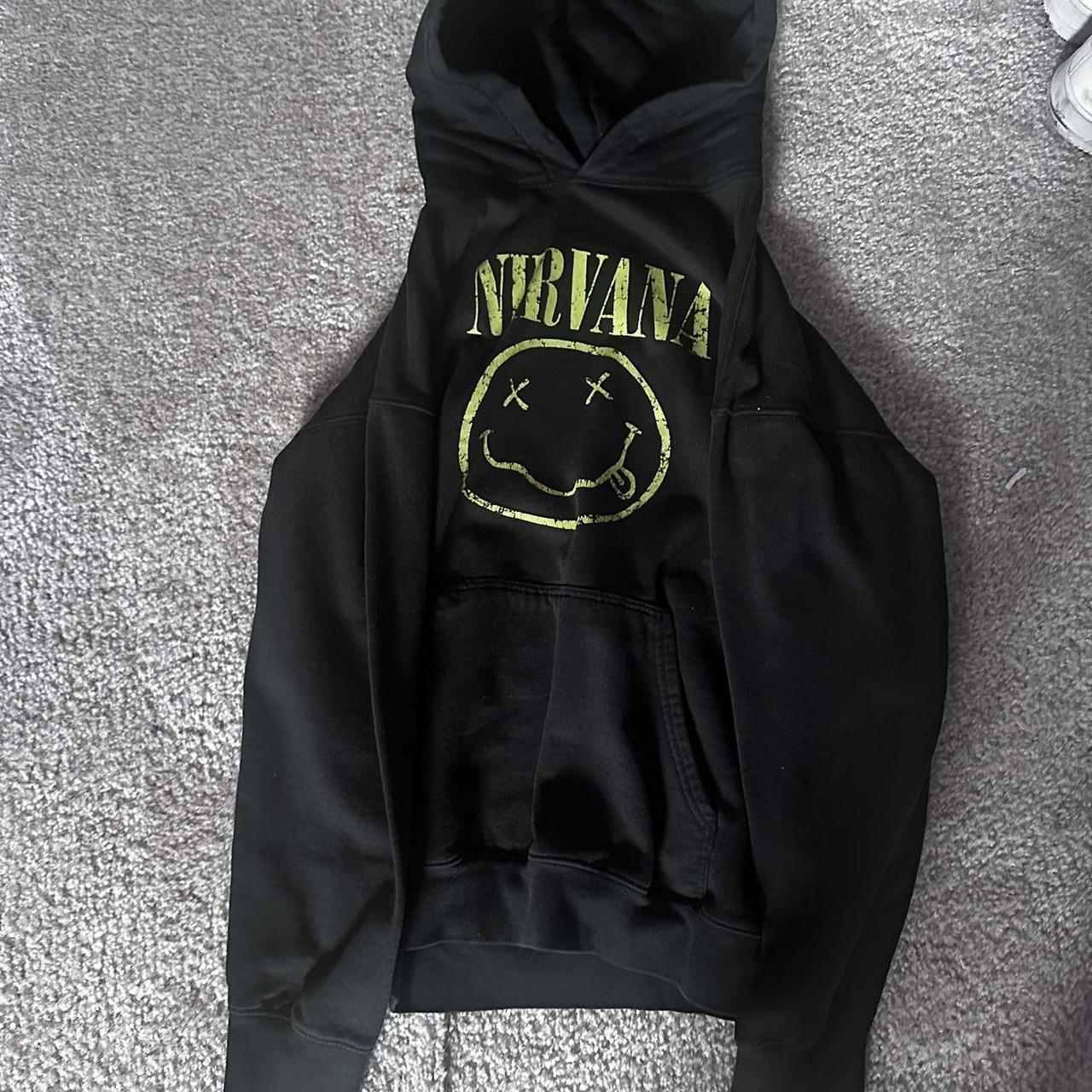 Nirvana black and yellow hoodie Depop