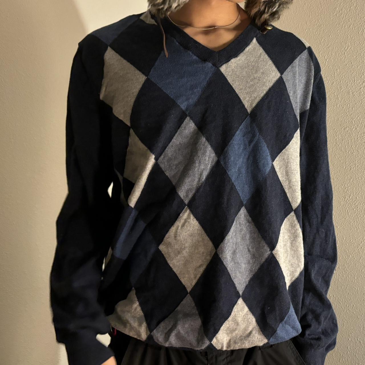 Diamond pattern jumper on sale mens