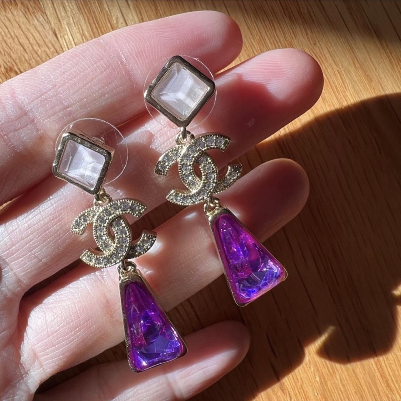 ☆可愛い♪◇CHANEL◇ピアス ピンク ブラック&クリスタル org.jpg