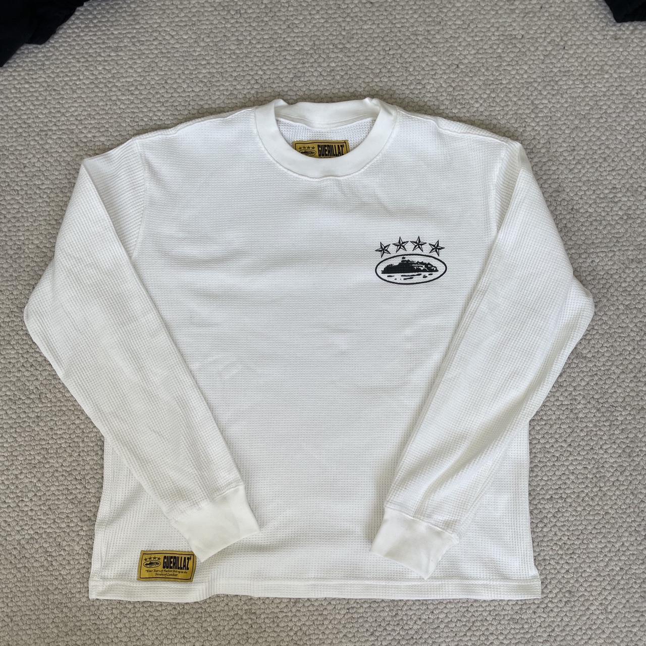 Corteiz 4 starz Alcatraz waffle white long sleeve... - Depop