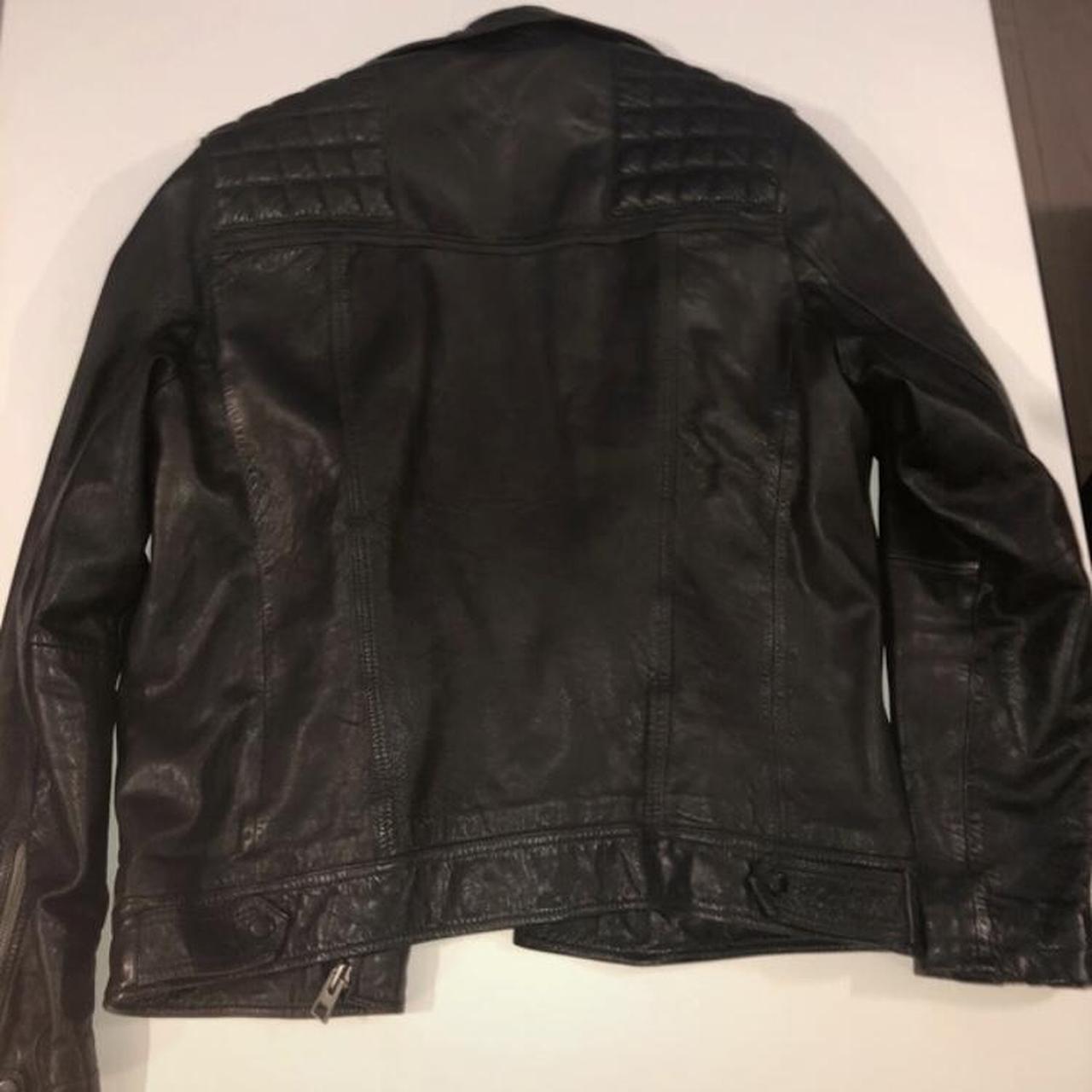 vintage black allsaints leather jacket - Depop