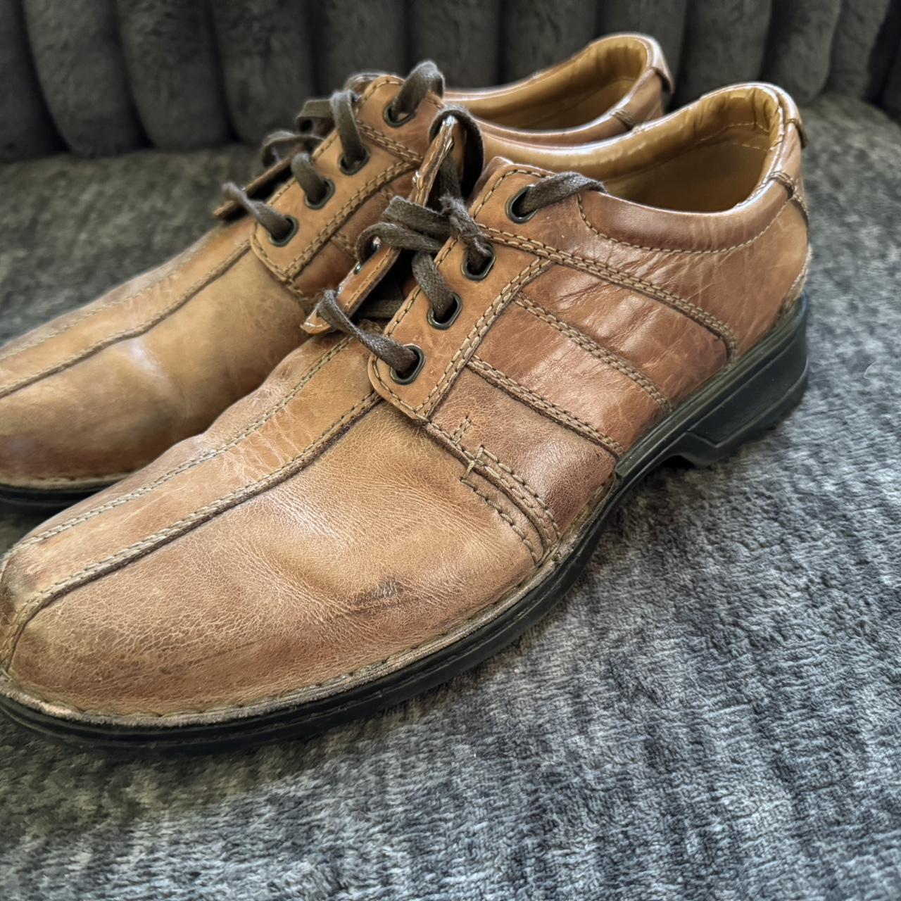 Clarks Collection 14885 men s brown leather lace up. Depop