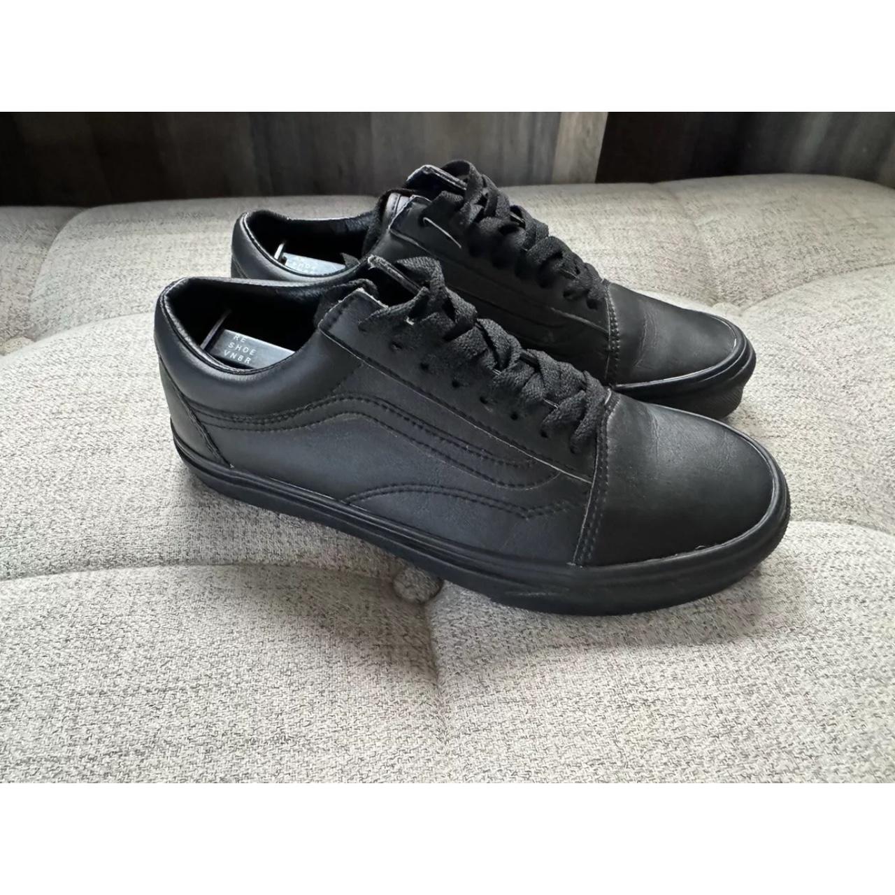 Vans Old Skool Triple Black Leather Sneakers Men. Depop