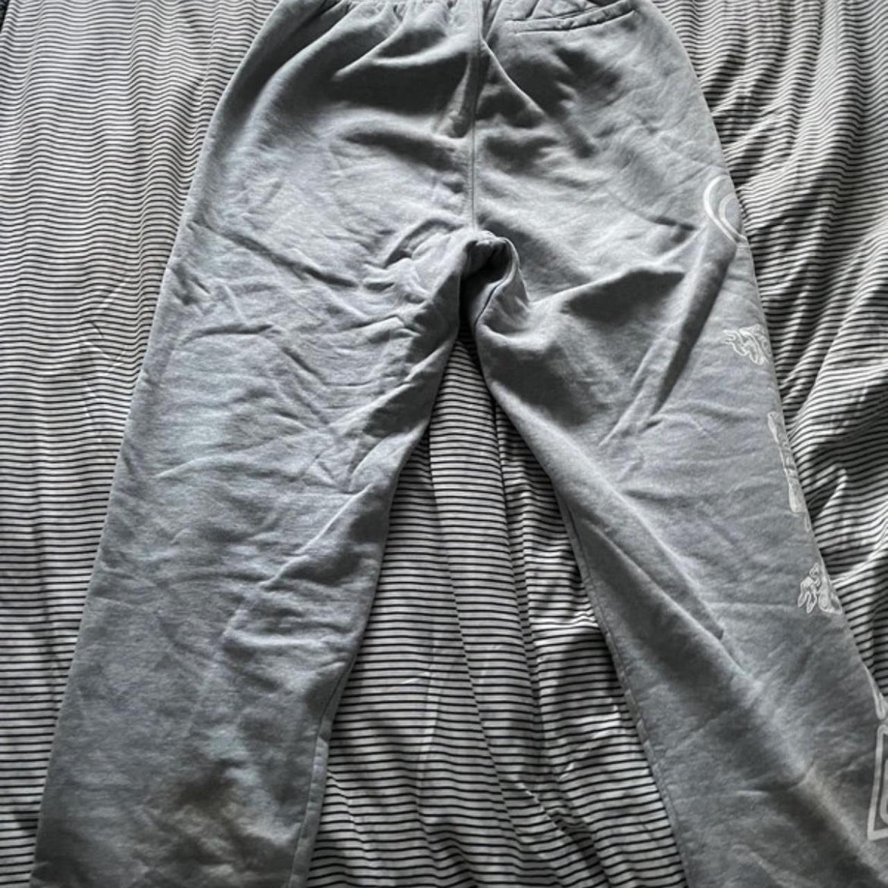 Grey Corteiz open hem joggers | Depop Grey Corteiz open hem joggers | Depop