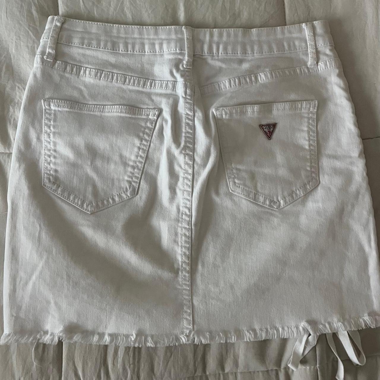 Guess Women's Skirt - White - S – White denim Gue… - image 3