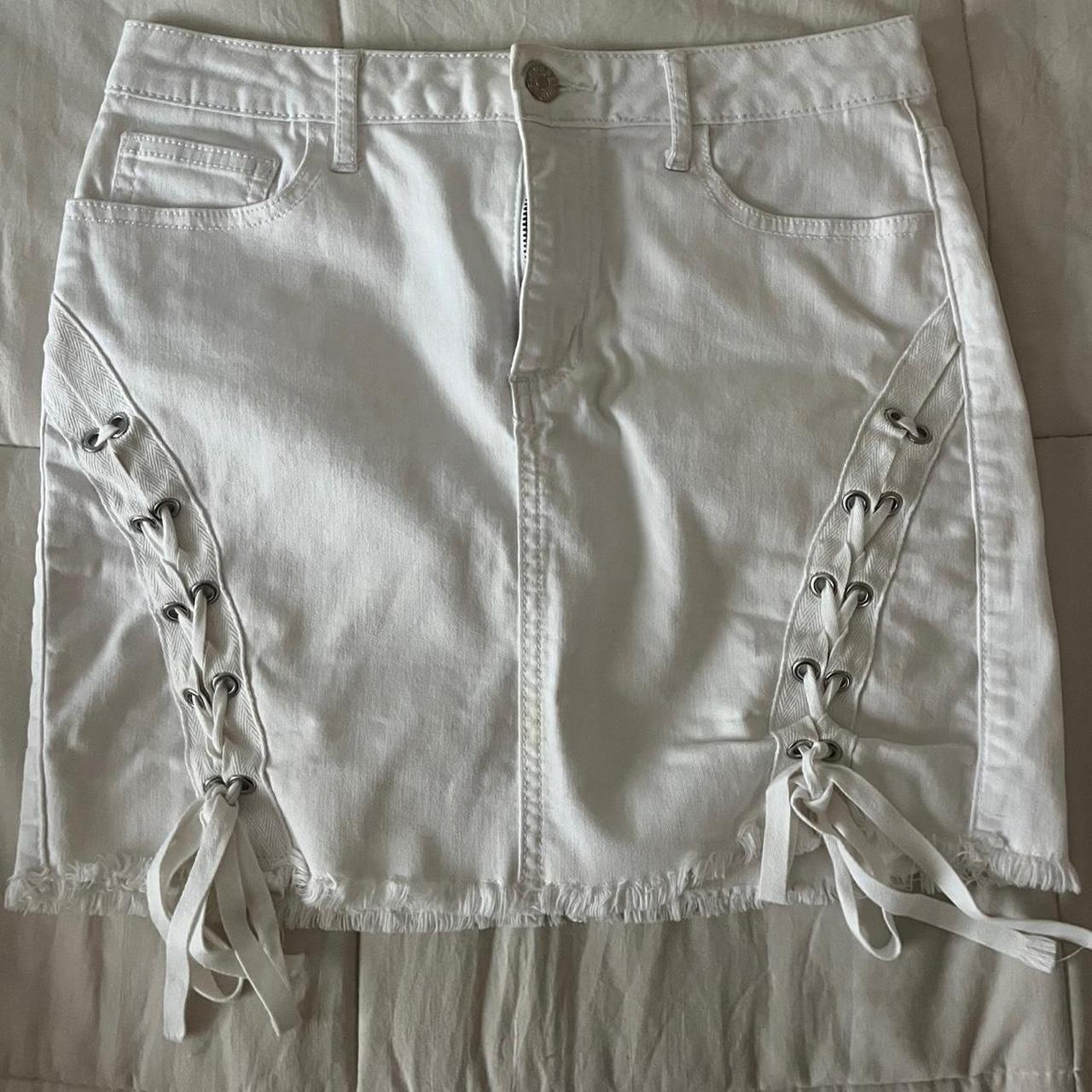 Guess Women's Skirt - White - S – White denim Gue… - image 2