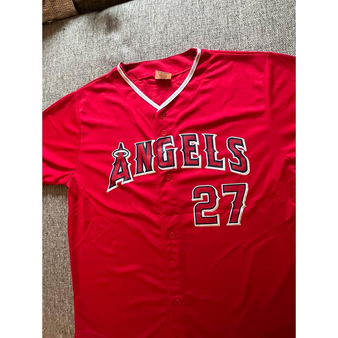 Los Angeles Angels Mike Trout Jersey Mens Small Red - Depop