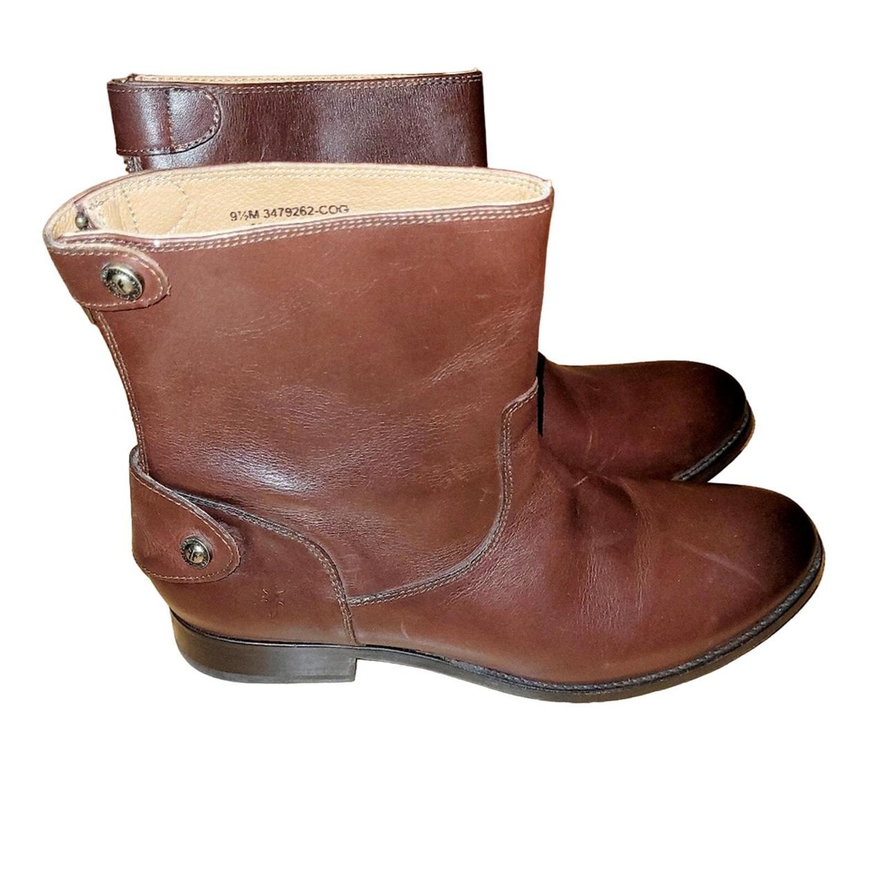 New With Tags Frye Melissa Redwood Brown Leather Zip