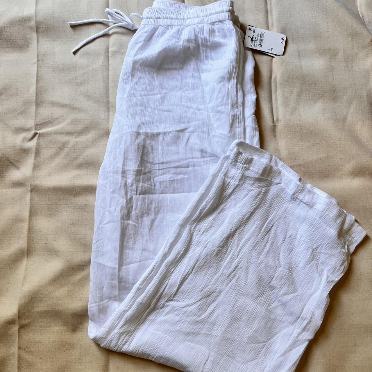 white linen beach pants new with tags need gone! - Depop
