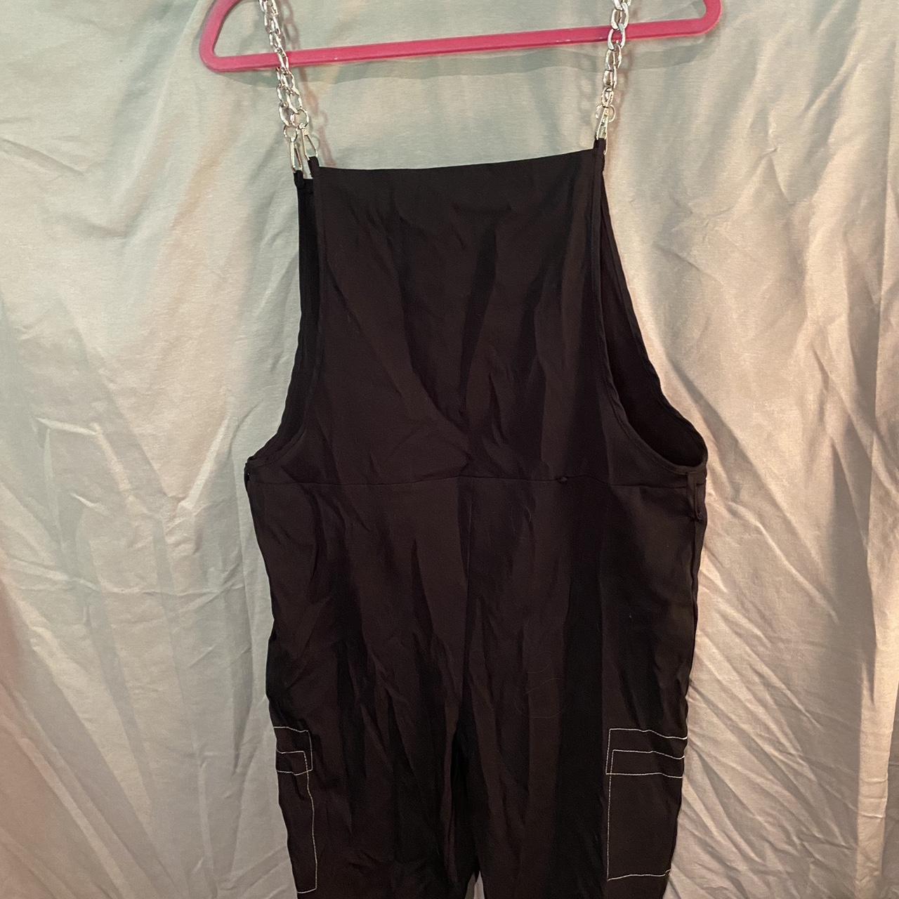 Black Romwe Overalls with Chain straps - Depop