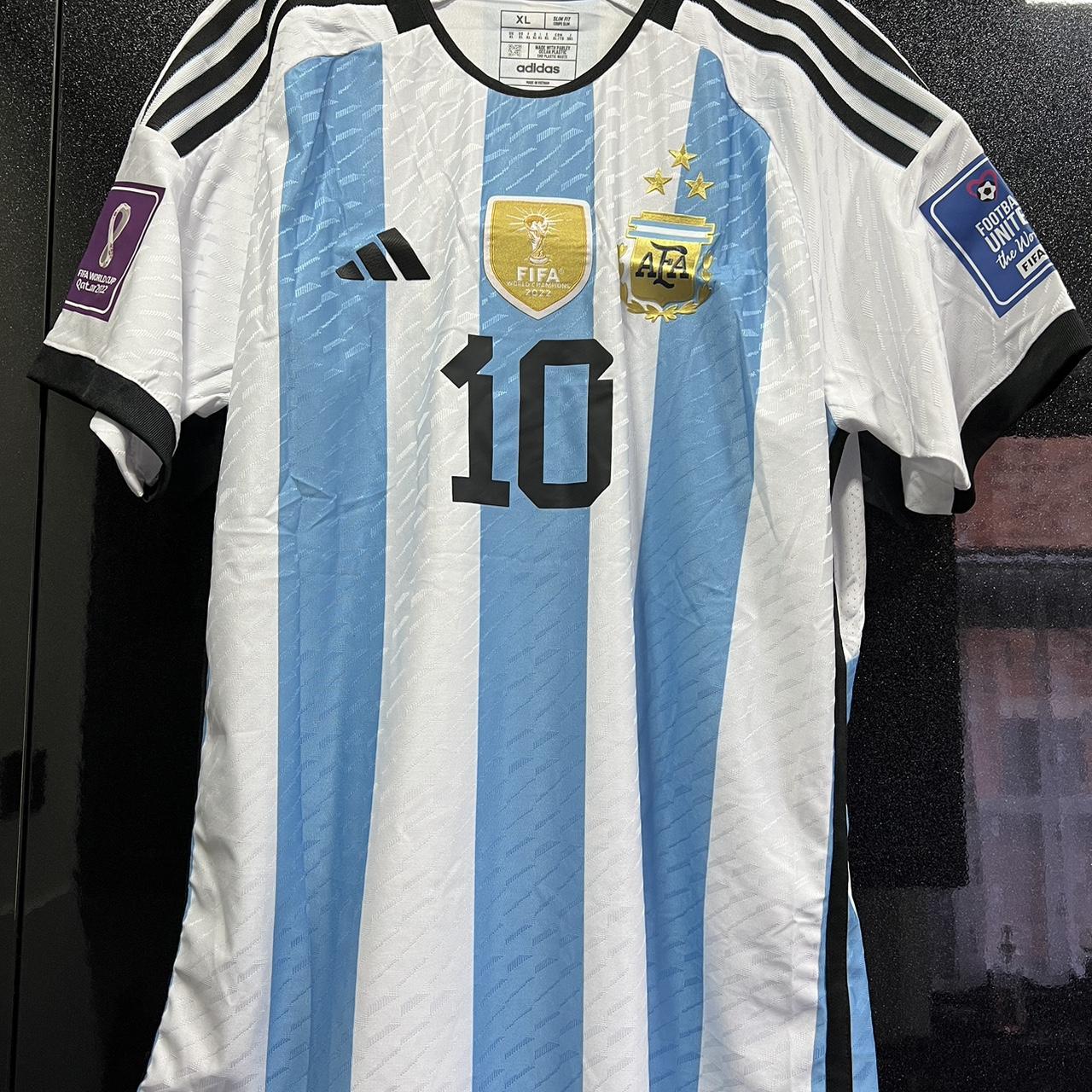 Adidas World Cup 2022 Messi Argentina 3 stars Jersey - Depop