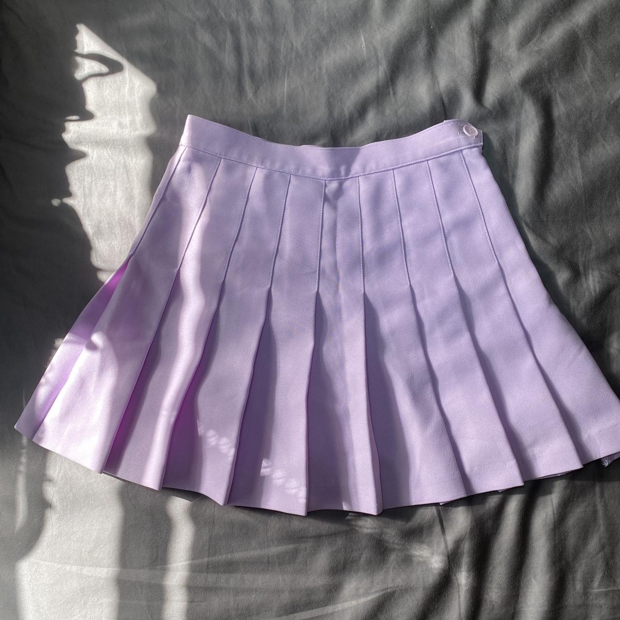 American Apparel Pleated Skirt in Lavender,