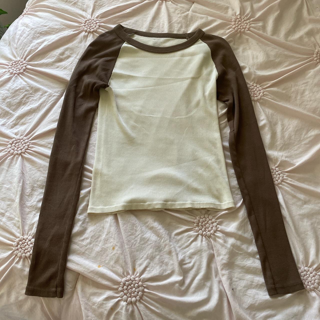 Brandy Melville long sleeve baseball Tee One Size Depop
