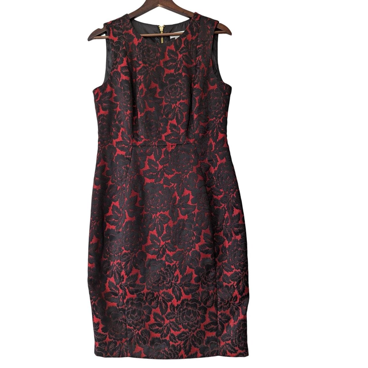 Calvin klein red and black floral dress best sale