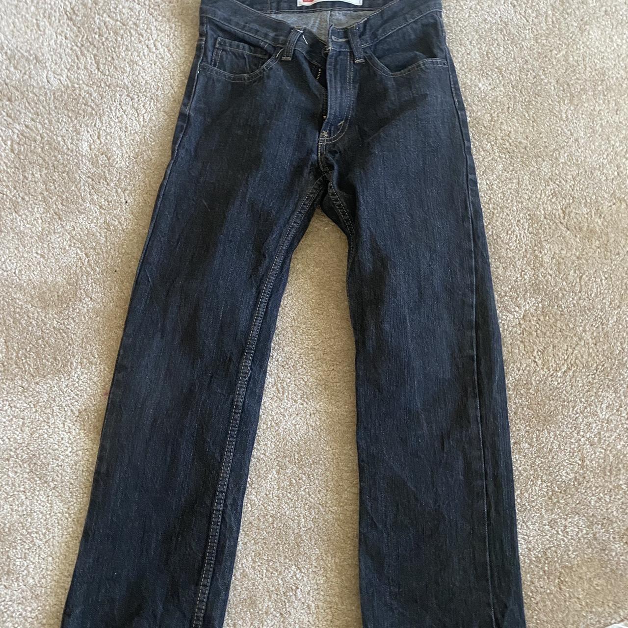 Levi Black Washed 505 Straight Jeans Sz 12 Slim - Depop