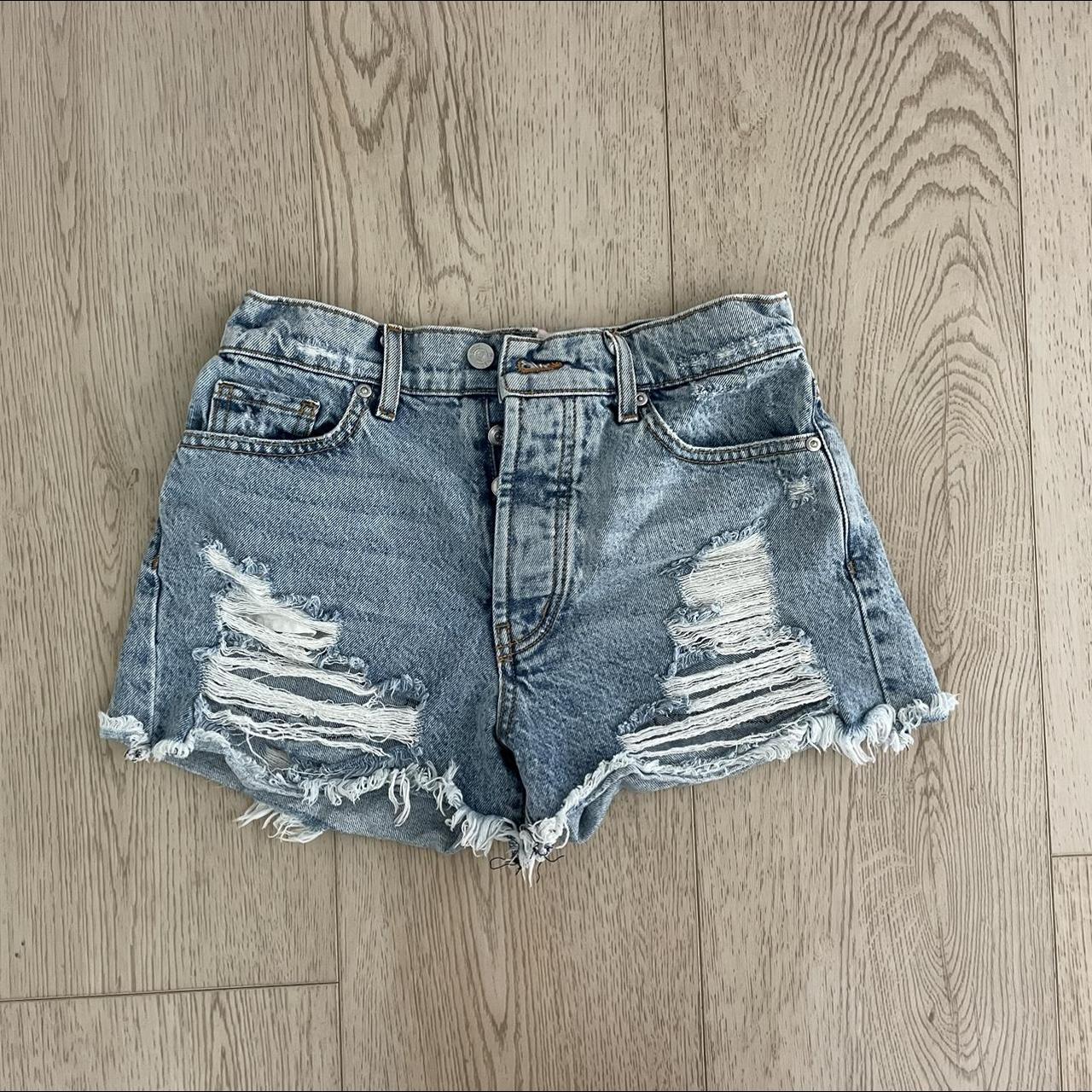 Revice distressed denim shorts, never worn. Size 26 - Depop